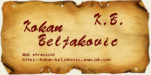 Kokan Beljaković vizit kartica